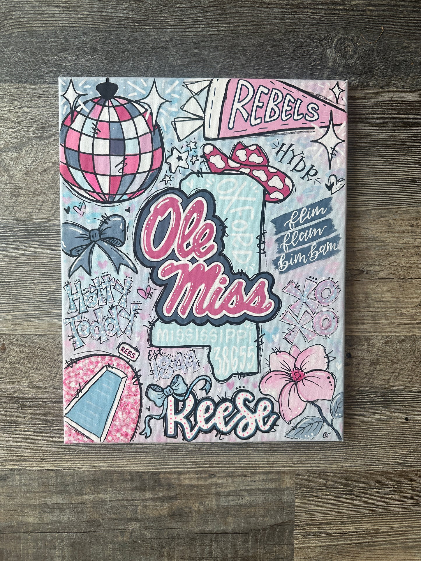 Custom Hand-Painted College Canvas Sign | Personalized Dorm Decor & Graduation Gift