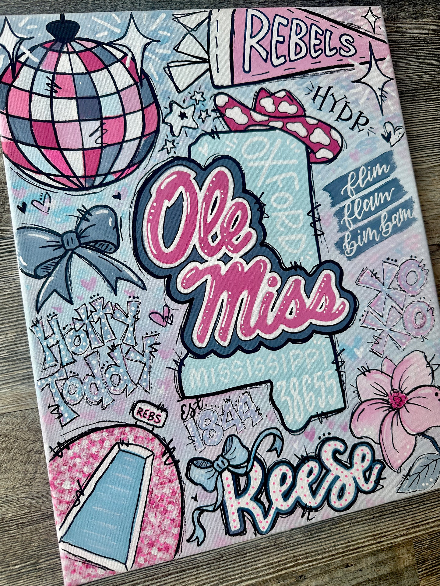 Custom Hand-Painted College Canvas Sign  | Personalized Dorm Decor & Graduation Gift