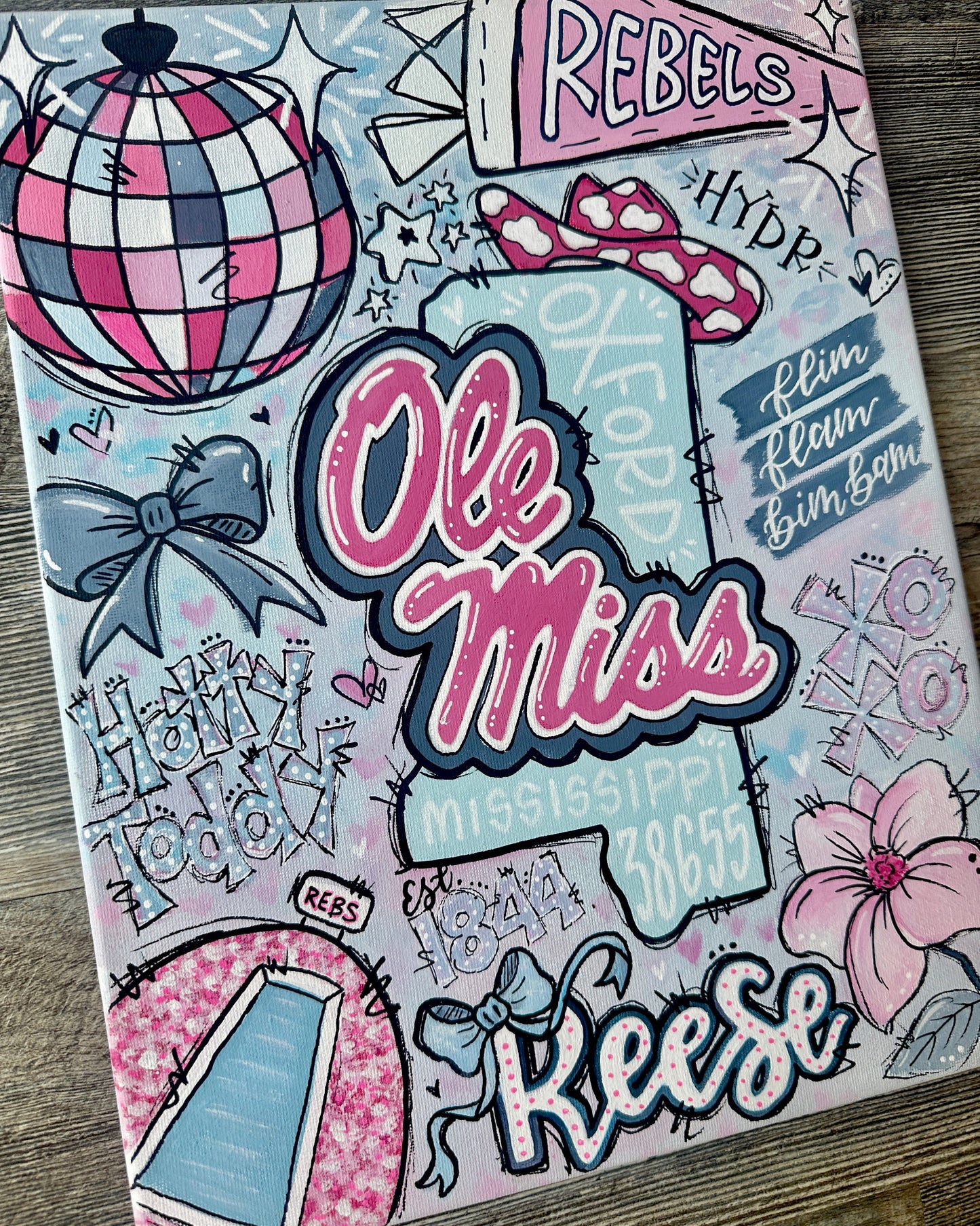 Custom Hand-Painted College Canvas Sign  | Personalized Dorm Decor & Graduation Gift